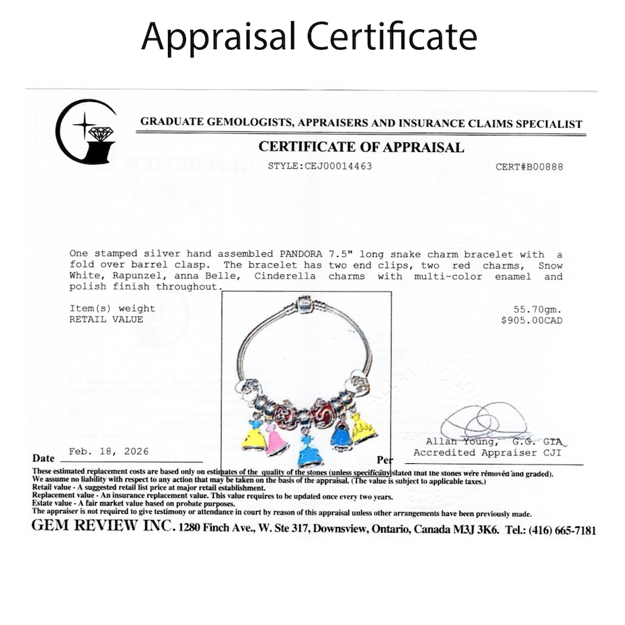 Image 749718_ALTMORE4.jpg, Product 749-718 / Price $845.00, Estate Originals Sterling Silver 7.5" Pandora Moments Bracelet with Disney Princess Charms from Estate Originals on TSC.ca's Jewellery department