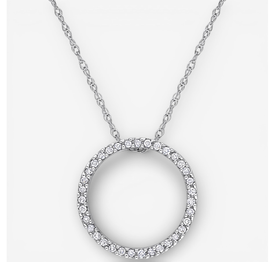 Image 749723.jpg, Product 749-723 / Price $399.99, Jewel of a Deal 10K White Gold Diamond Circle Pendant with Chain on TSC.ca's Jewellery department