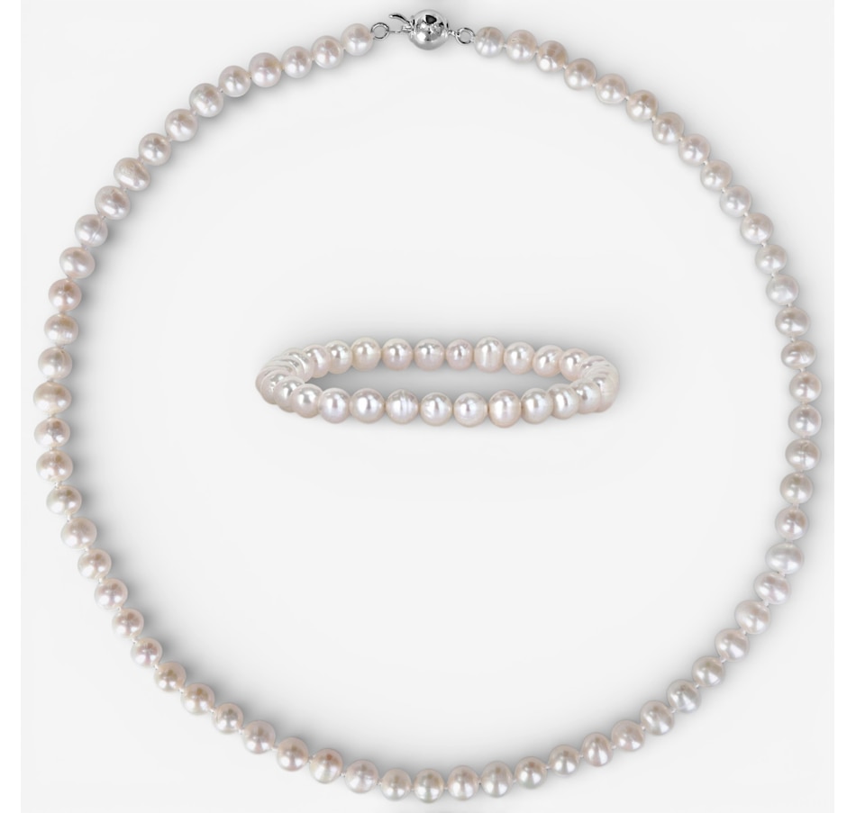 Image 749732_ALTMORE2.jpg, Product 749-732 / Price $99.99, Jewel of a Deal Goldtone 6-7mm Freshwater Cultured Pearl Strand Necklace And Bracelet Set on TSC.ca's Jewellery department
