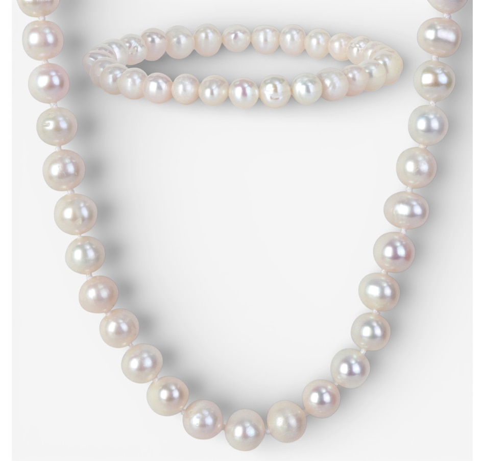Image 749733.jpg, Product 749-733 / Price $89.99, Jewel of a Deal Goldtone 6-7mm Freshwater Cultured Pearl Strand Necklace And Bracelet Set on TSC.ca's Jewellery department