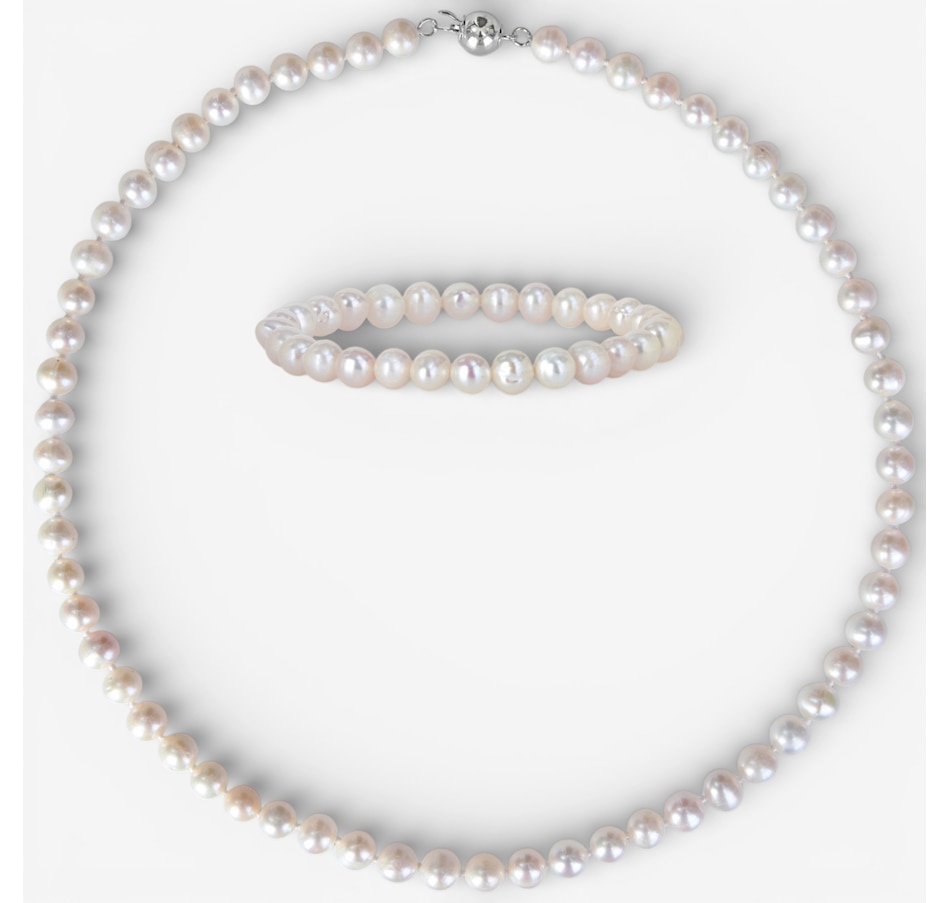 Image 749733_ALTMORE2.jpg, Product 749-733 / Price $89.99, Jewel of a Deal Goldtone 6-7mm Freshwater Cultured Pearl Strand Necklace And Bracelet Set on TSC.ca's Jewellery department