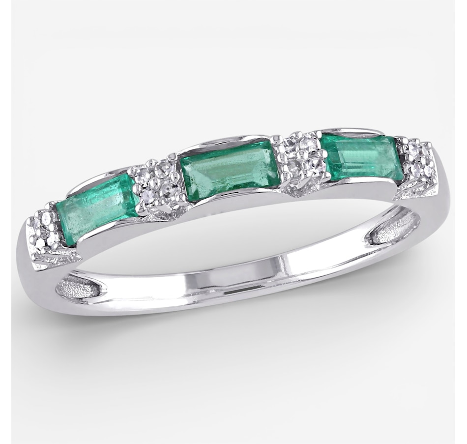 Image 749741.jpg, Product 749-741 / Price $559.99, Jewel of a Deal 10K White Gold Emerald And Diamond Band on TSC.ca's Jewellery department