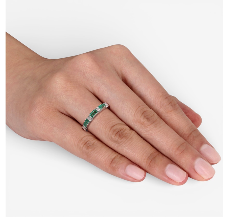 Image 749741_ALTMORE3.jpg, Product 749-741 / Price $559.99, Jewel of a Deal 10K White Gold Emerald And Diamond Band on TSC.ca's Jewellery department