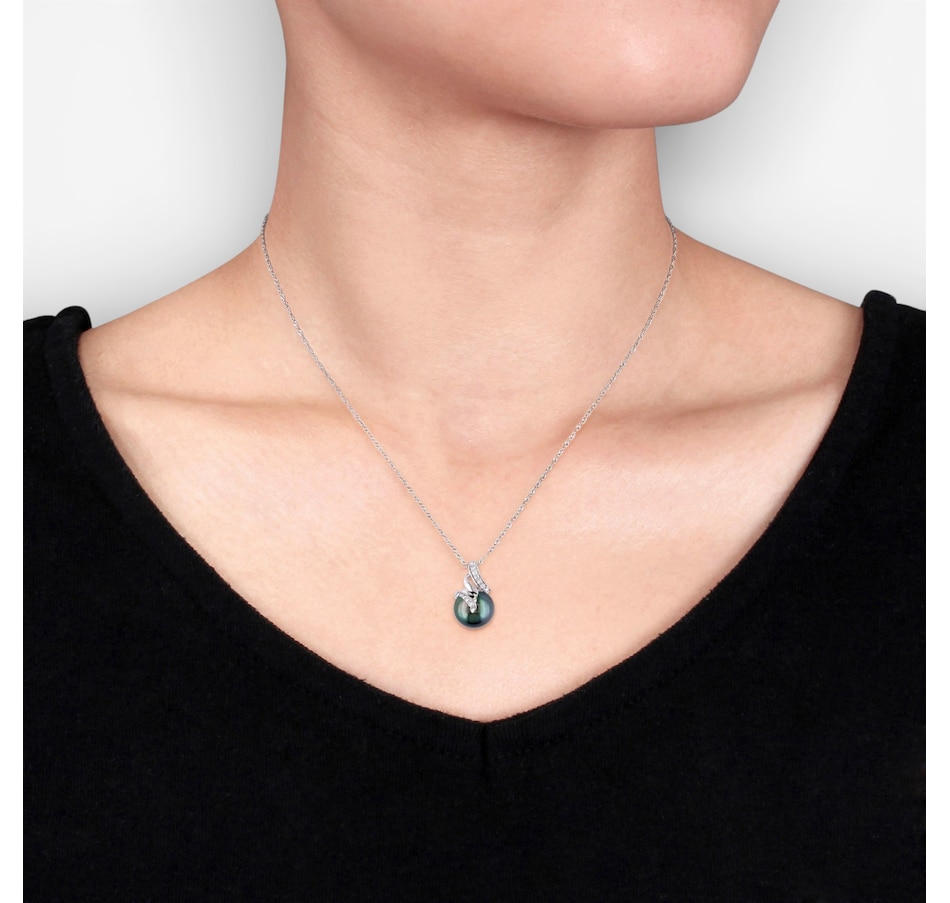 Image 749745_ALTMORE2.jpg, Product 749-745 / Price $669.99, Jewel of a Deal 10K White Gold Black Tahitian Cultured Pearl Diamond Pendant With Chain on TSC.ca's Jewellery department
