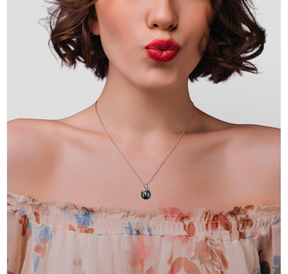 Image 749745_ALTMORE3.jpg, Product 749-745 / Price $669.99, Jewel of a Deal 10K White Gold Black Tahitian Cultured Pearl Diamond Pendant With Chain on TSC.ca's Jewellery department