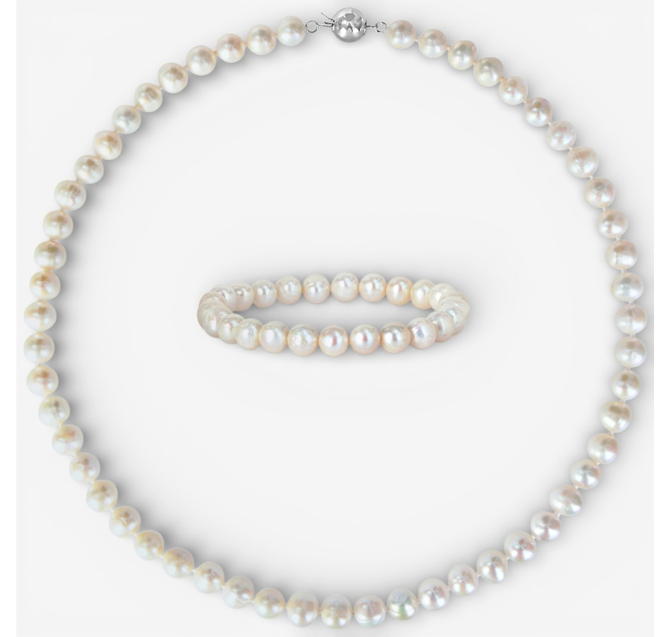 Image 749747_ALTMORE2.jpg, Product 749-747 / Price $99.99, Jewel of a Deal Sterling Silver 8-9mm Freshwater Cultured Pearl Bracelet & Necklace Set on TSC.ca's Jewellery department