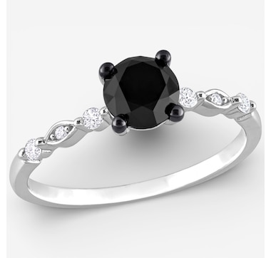 Jewel of a Deal 10K White Gold Black &amp; White Diamond Ring
