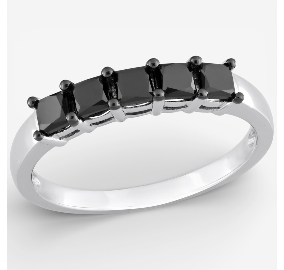 Image 749759.jpg, Product 749-759 / Price $999.99, Jewel of a Deal 14K White Gold Princess Cut Black Diamond Ring on TSC.ca's Jewellery department