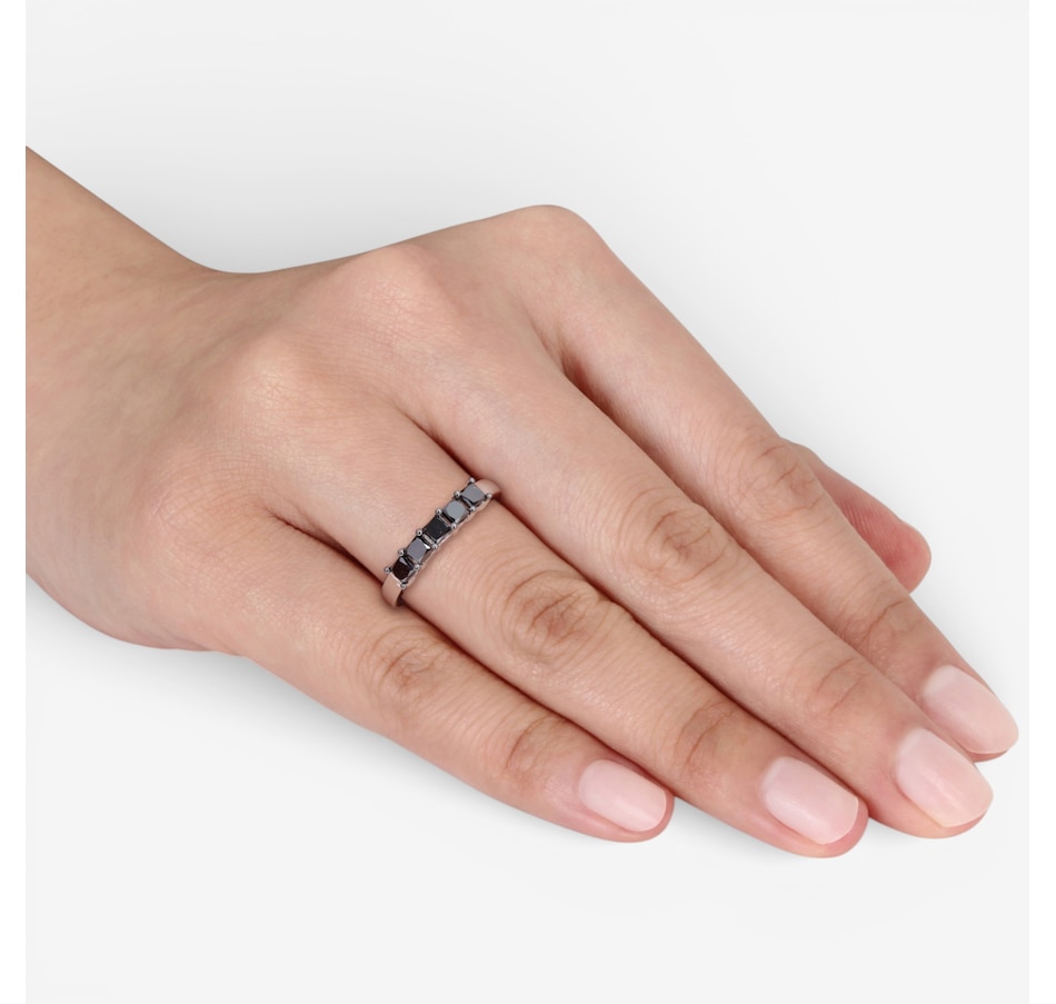 Image 749759_ALTMORE3.jpg, Product 749-759 / Price $999.99, Jewel of a Deal 14K White Gold Princess Cut Black Diamond Ring on TSC.ca's Jewellery department