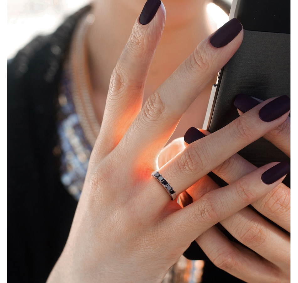 Image 749759_ALTMORE4.jpg, Product 749-759 / Price $999.99, Jewel of a Deal 14K White Gold Princess Cut Black Diamond Ring on TSC.ca's Jewellery department