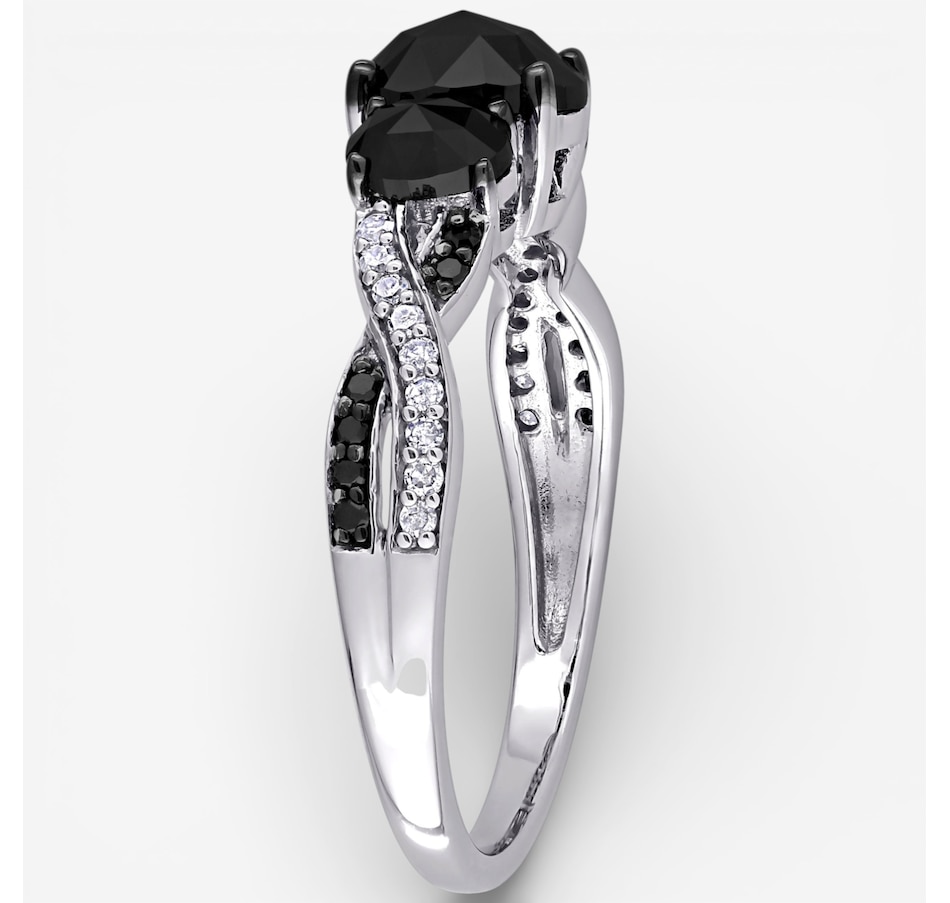 Image 749760_ALTMORE1.jpg, Product 749-760 / Price $1,129.99, Jewel of a Deal 10K White Gold 3 Stone Oval Black & White Diamond Ring on TSC.ca's Jewellery department