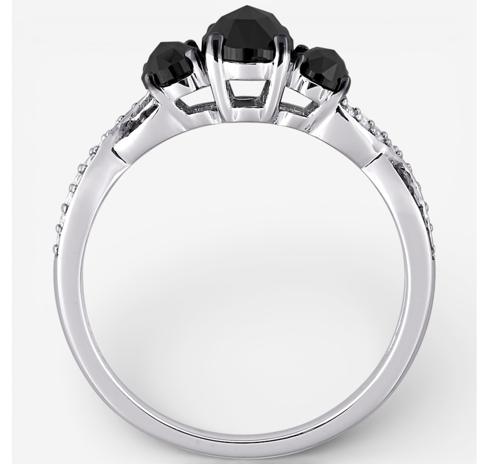 Image 749760_ALTMORE2.jpg, Product 749-760 / Price $1,129.99, Jewel of a Deal 10K White Gold 3 Stone Oval Black & White Diamond Ring on TSC.ca's Jewellery department