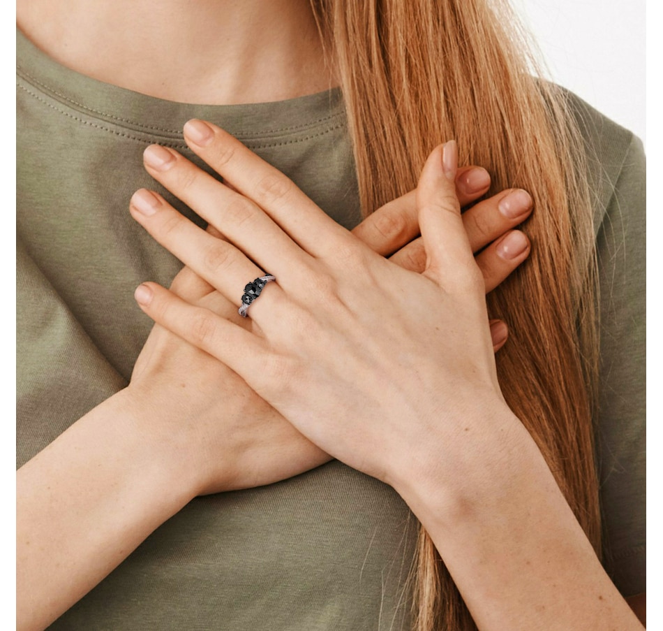 Image 749760_ALTMORE4.jpg, Product 749-760 / Price $1,129.99, Jewel of a Deal 10K White Gold 3 Stone Oval Black & White Diamond Ring on TSC.ca's Jewellery department