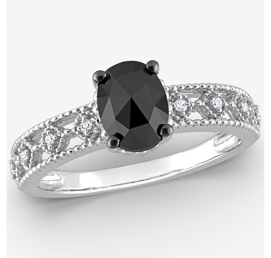 Image 749761.jpg, Product 749-761 / Price $1,049.99, Jewel of a Deal 10K White Gold Oval Black & White Diamond Ring on TSC.ca's Jewellery department