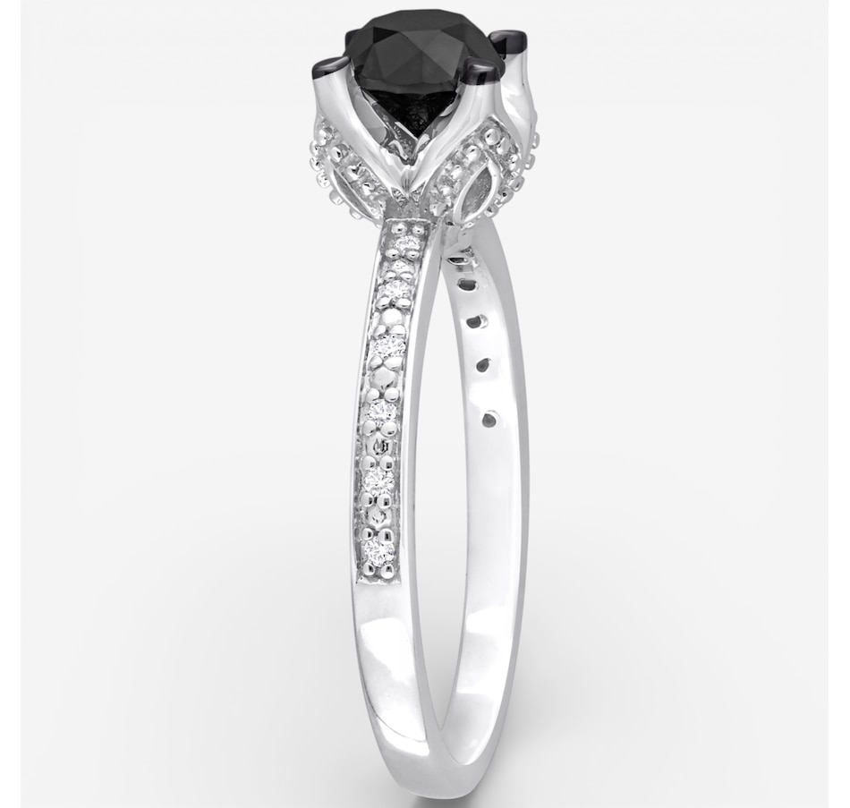 Image 749764_ALTMORE1.jpg, Product 749-764 / Price $1,199.99, Jewel of a Deal 14K White Gold Black Solitaire & White Diamond Ring on TSC.ca's Jewellery department