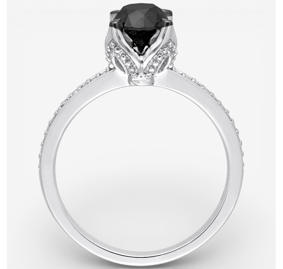 Image 749764_ALTMORE2.jpg, Product 749-764 / Price $1,199.99, Jewel of a Deal 14K White Gold Black Solitaire & White Diamond Ring on TSC.ca's Jewellery department