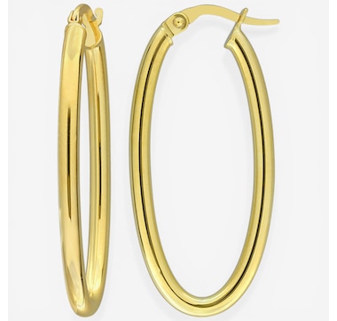 Jewel of a Deal 14K Yellow Gold Thick Oval Hoop Earrings