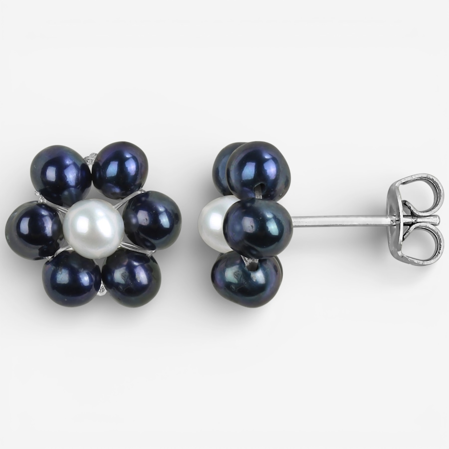 Image 749870_BLK.jpg, Product 749-870 / Price $69.99, Amour Pearls Sterling Silver 3-4mm Cultured Freshwater Pearl Flower Stud Earrings from Amour Pearls on TSC.ca's Jewellery department