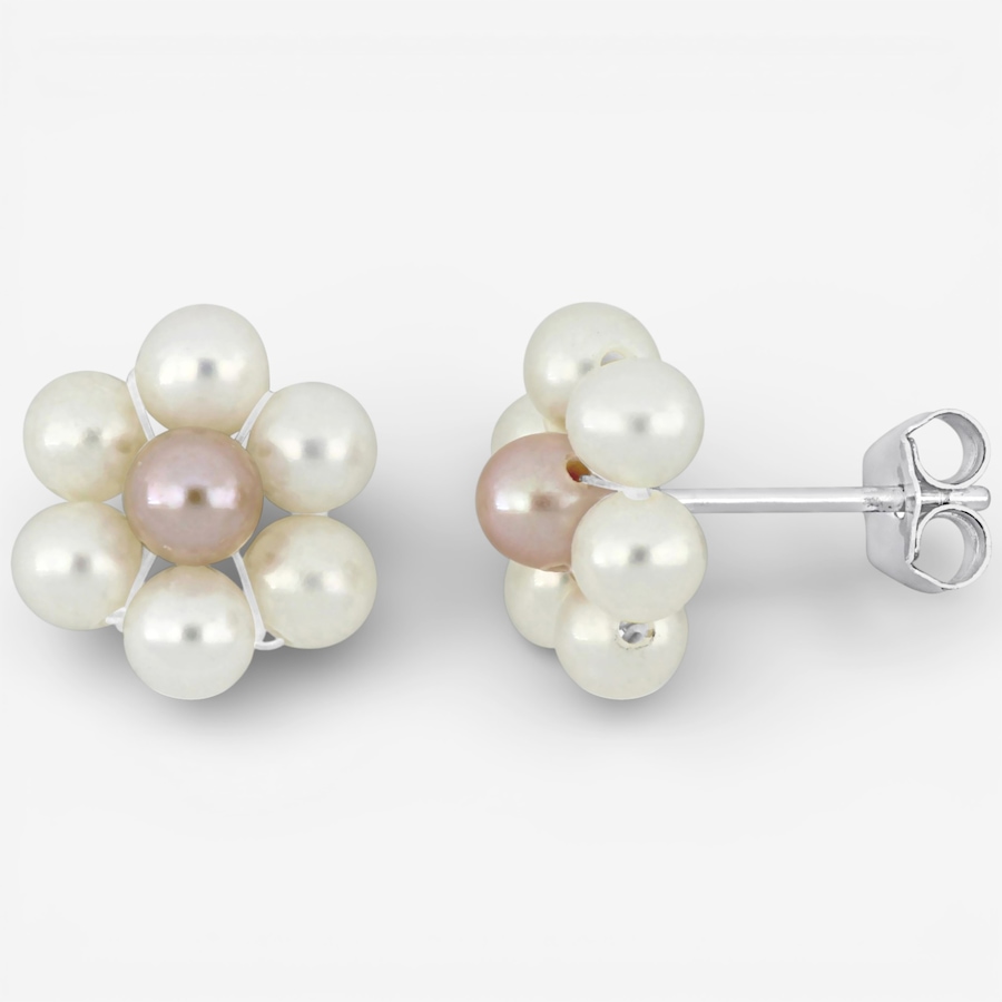 Image 749870_WHT.jpg, Product 749-870 / Price $69.99, Amour Pearls Sterling Silver 3-4mm Cultured Freshwater Pearl Flower Stud Earrings from Amour Pearls on TSC.ca's Jewellery department