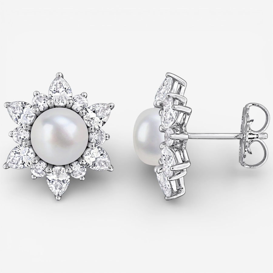 Image 749871.jpg, Product 749-871 / Price $229.99,  Amour Pearls Sterling Silver 7-7.5mm White Cultured Freshwater Pearl Created Sapphire from Amour Pearls on TSC.ca's Jewellery department