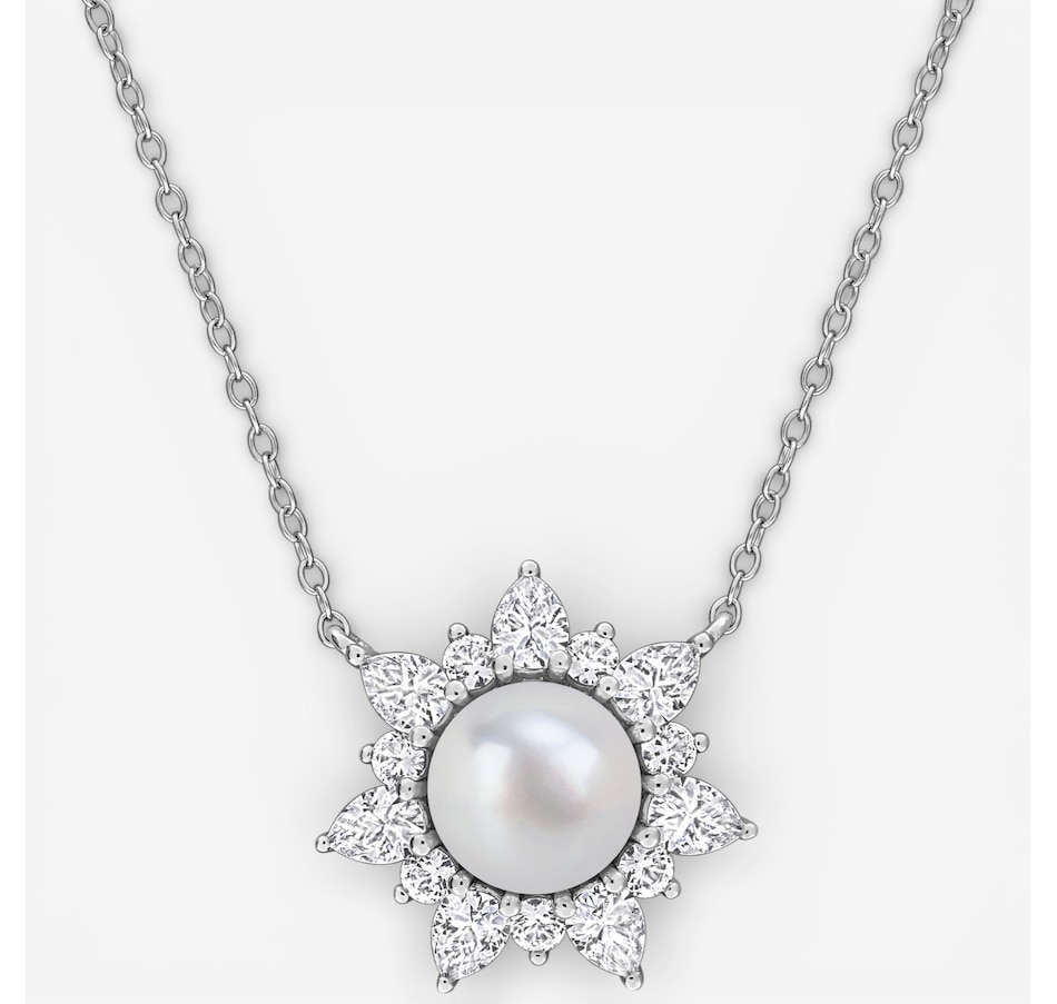 Image 749872.jpg, Product 749-872 / Price $179.99, Amour Pearls Sterling Silver 8-8.5mm White Cultured Created Sapphire Pendant Necklace from Amour Pearls on TSC.ca's Jewellery department