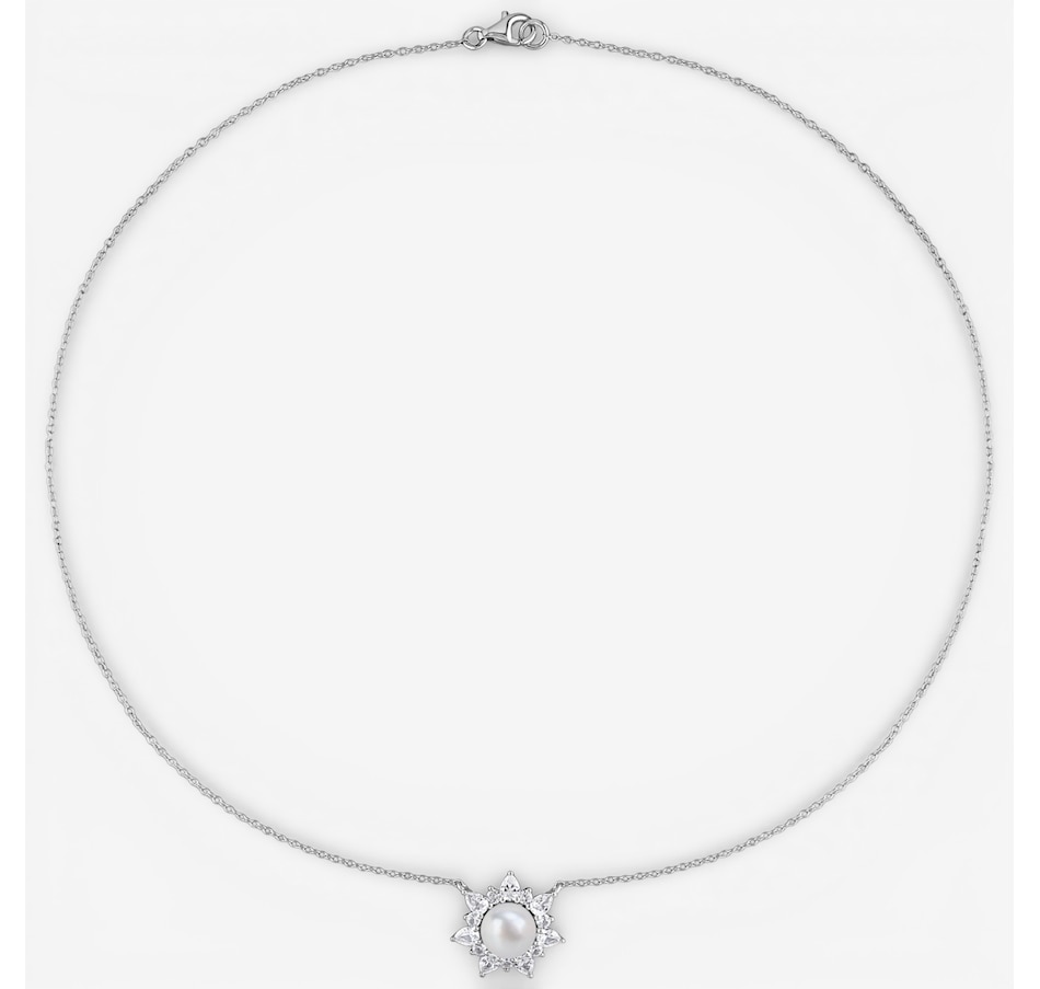 Image 749872_ALTMORE2.jpg, Product 749-872 / Price $179.99, Amour Pearls Sterling Silver 8-8.5mm White Cultured Created Sapphire Pendant Necklace from Amour Pearls on TSC.ca's Jewellery department