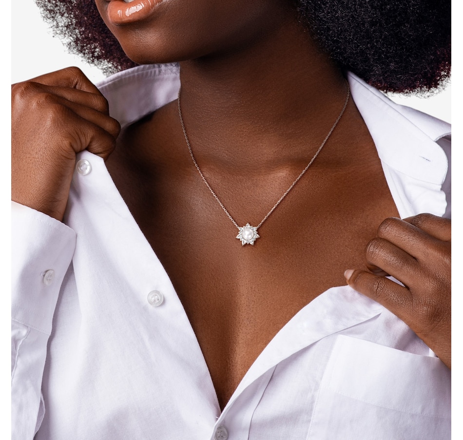 Image 749872_ALTMORE4.jpg, Product 749-872 / Price $179.99, Amour Pearls Sterling Silver 8-8.5mm White Cultured Created Sapphire Pendant Necklace from Amour Pearls on TSC.ca's Jewellery department