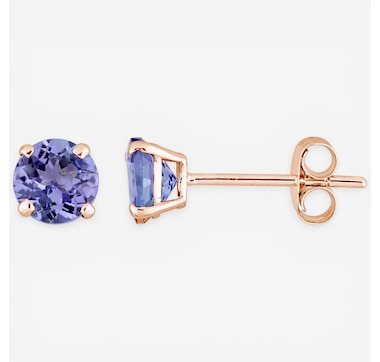 Jewel of a Deal 14K Rose Gold Round Tanzanite Stud Earrings