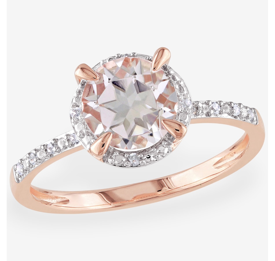 Image 749974.jpg, Product 749-974 / Price $729.99, Jewel of a Deal 10K Rose Gold Morganite, Created White Sapphire & Diamond Ring on TSC.ca's Jewellery department