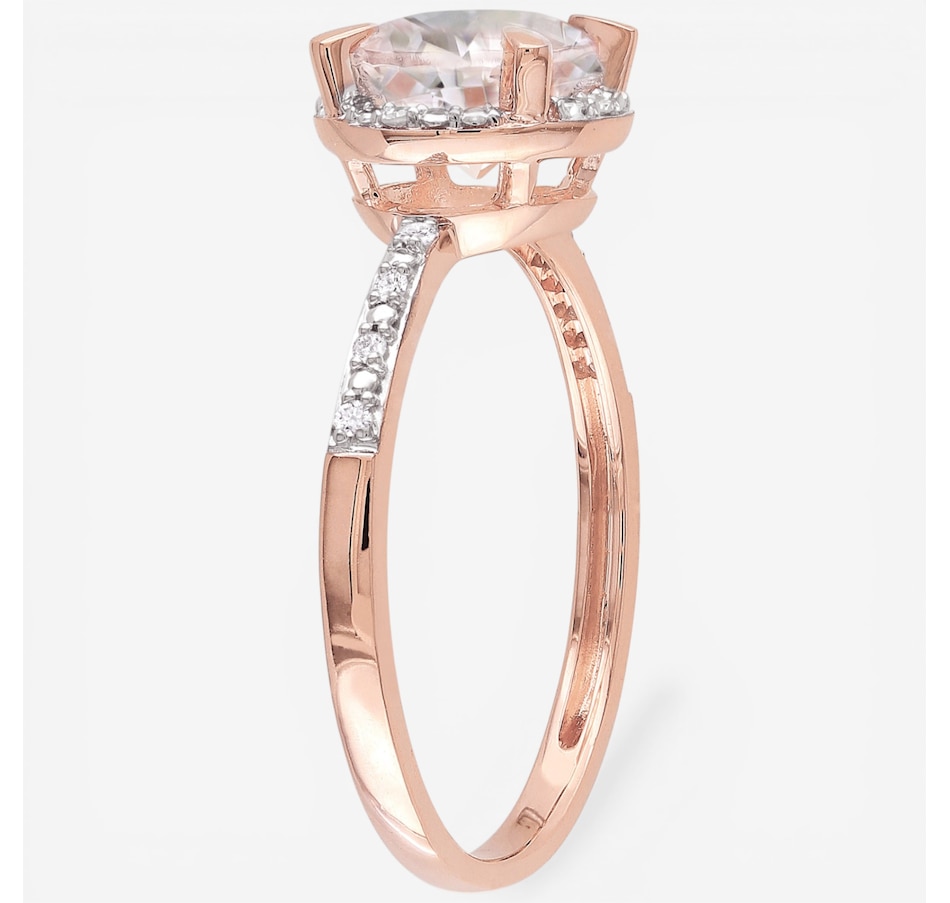 Image 749974_ALTMORE1.jpg, Product 749-974 / Price $729.99, Jewel of a Deal 10K Rose Gold Morganite, Created White Sapphire & Diamond Ring on TSC.ca's Jewellery department
