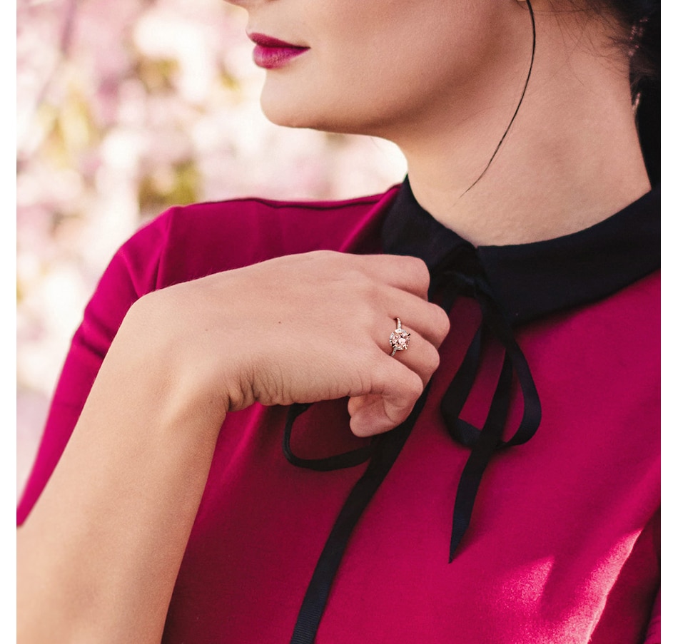 Image 749974_ALTMORE3.jpg, Product 749-974 / Price $729.99, Jewel of a Deal 10K Rose Gold Morganite, Created White Sapphire & Diamond Ring on TSC.ca's Jewellery department