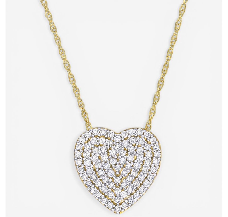 Image 749987.jpg, Product 749-987 / Price $629.99, Jewel of a Deal 10K Yellow Gold 0.25ctw Diamond Heart Pendant Necklace on TSC.ca's Jewellery department