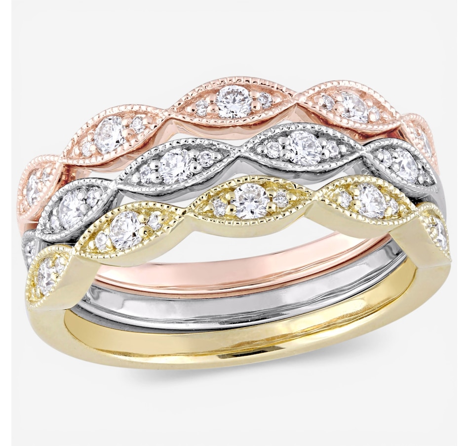 Image 749993.jpg, Product 749-993 / Price $2,799.99, Jewel of a Deal 14K Tri-Gold 0.50 ctw Set of 3 Diamond Bands on TSC.ca's Jewellery department