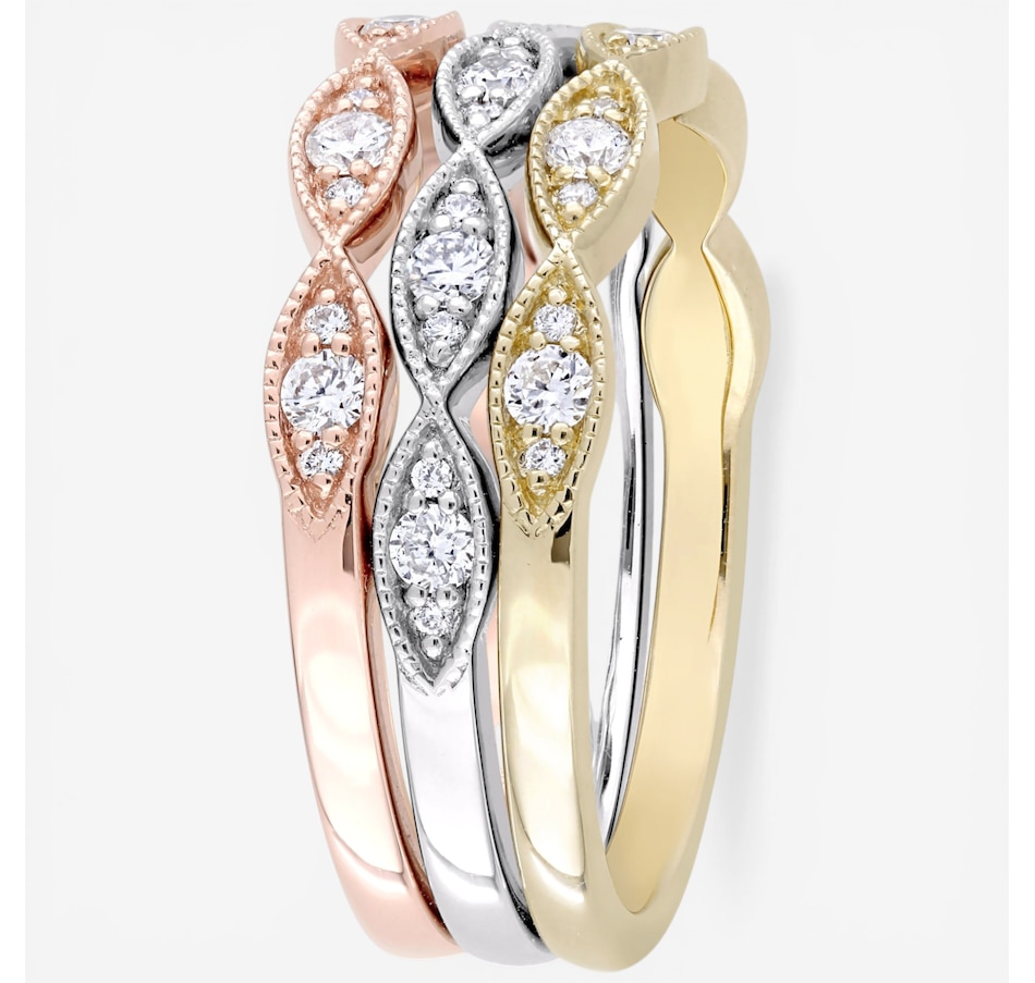 Image 749993_ALTMORE1.jpg, Product 749-993 / Price $2,799.99, Jewel of a Deal 14K Tri-Gold 0.50 ctw Set of 3 Diamond Bands on TSC.ca's Jewellery department