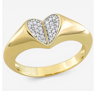Jewel of a Deal 10K Yellow Gold Diamond Heart Shape Ring