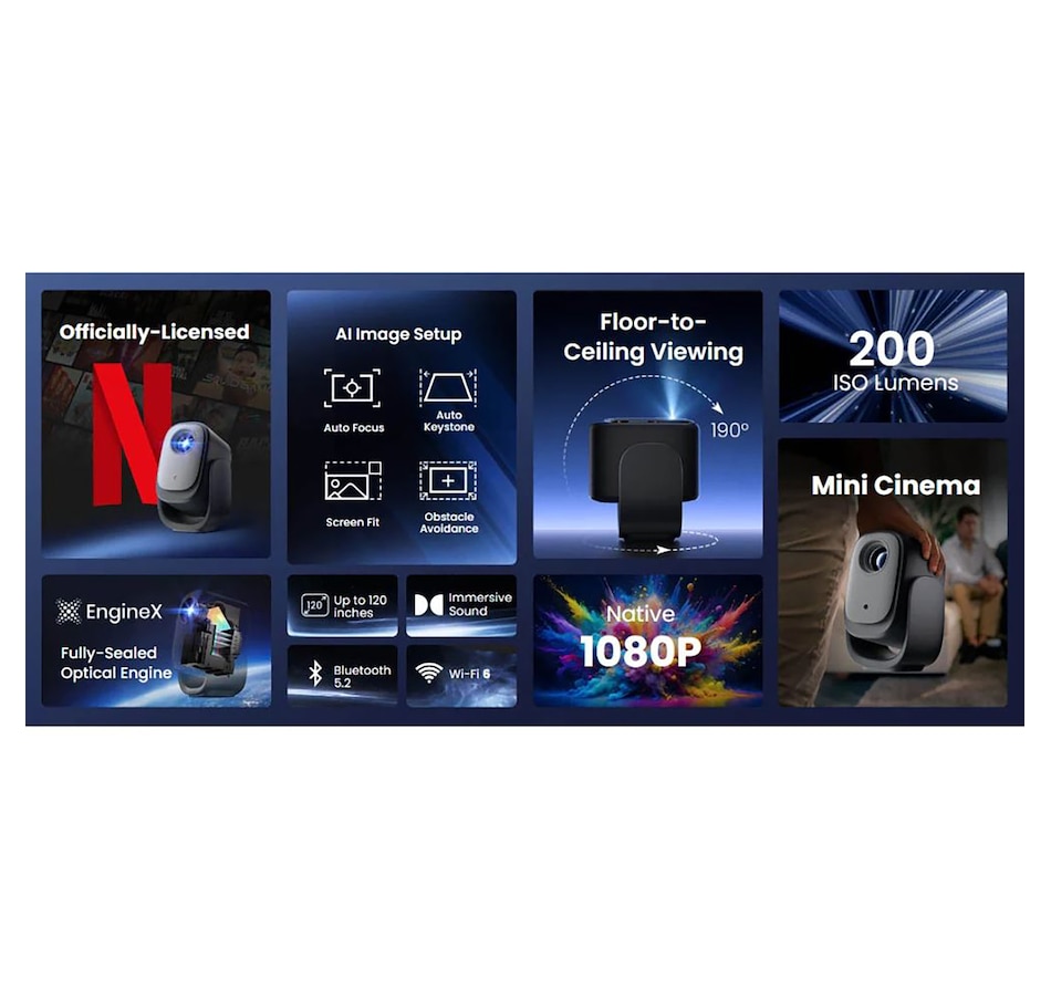 Image 751428_ALTMORE6.jpg, Product 751-428 / Price $349.99, Dangbei Netflix Licenced Portable Projector with Wi-Fi from Dangbei on TSC.ca's Electronics department