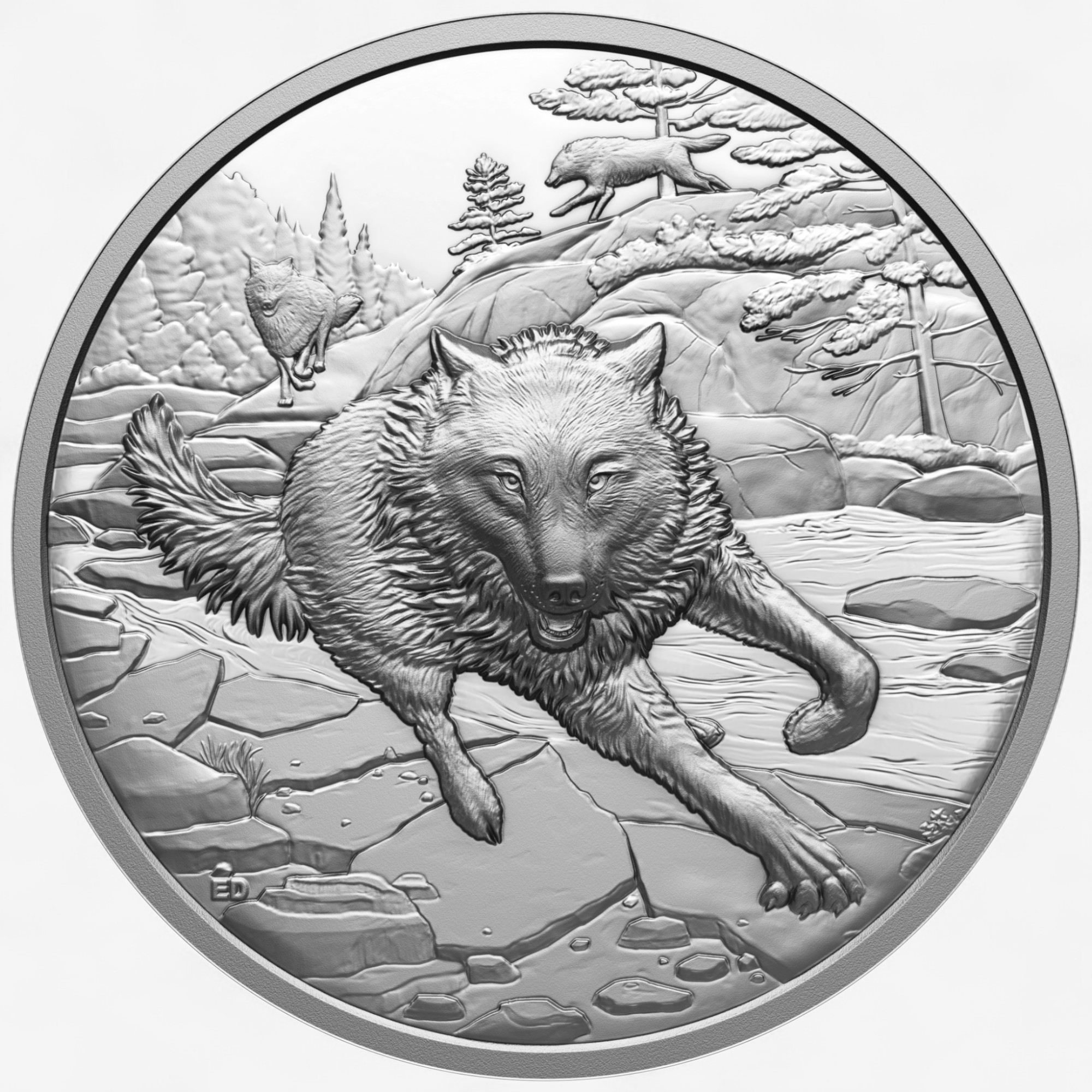 2025 $20 Fine Silver Grey Wolf - UHR Great Hunters Coin - TSC.ca