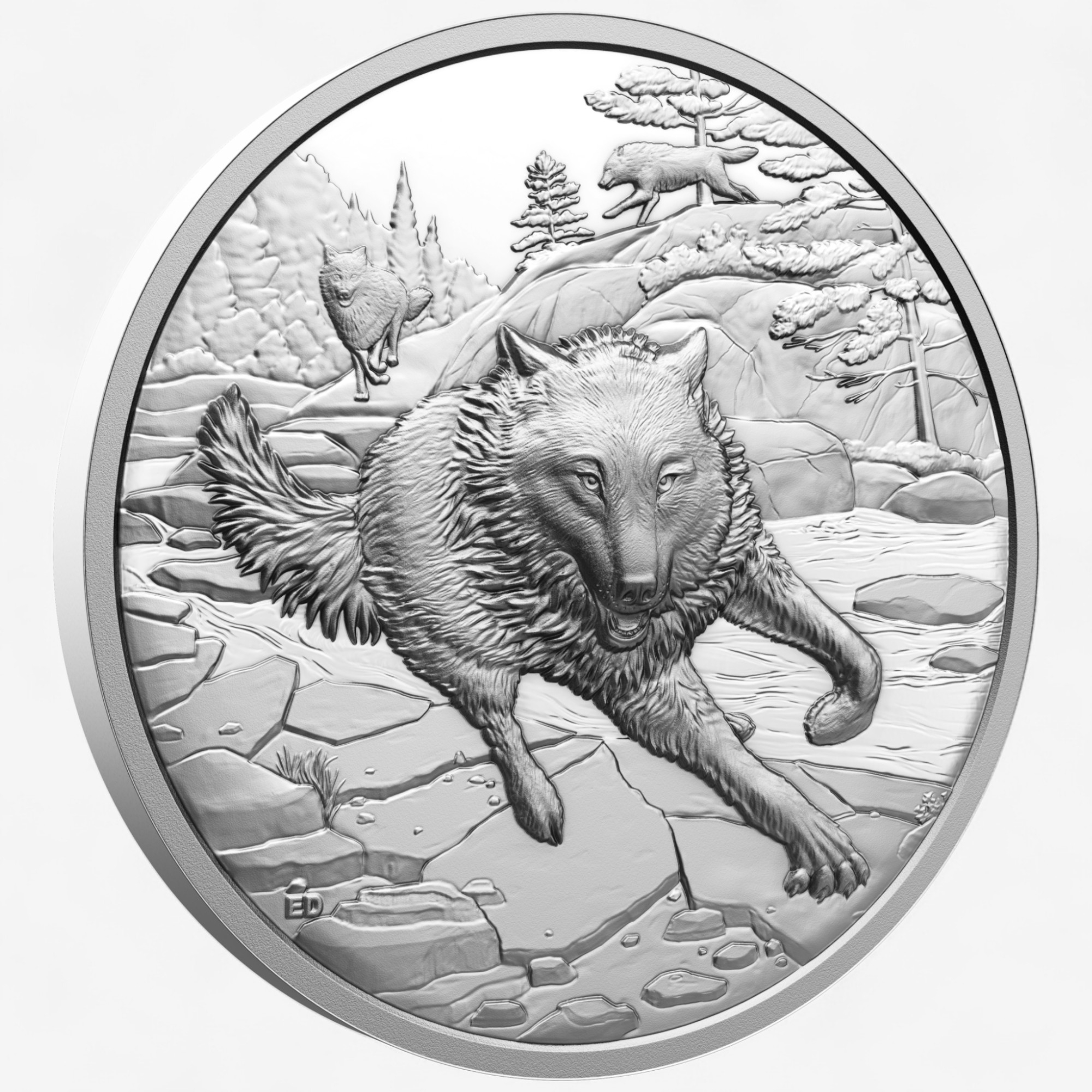 2025 $20 Fine Silver Grey Wolf - UHR Great Hunters Coin - TSC.ca