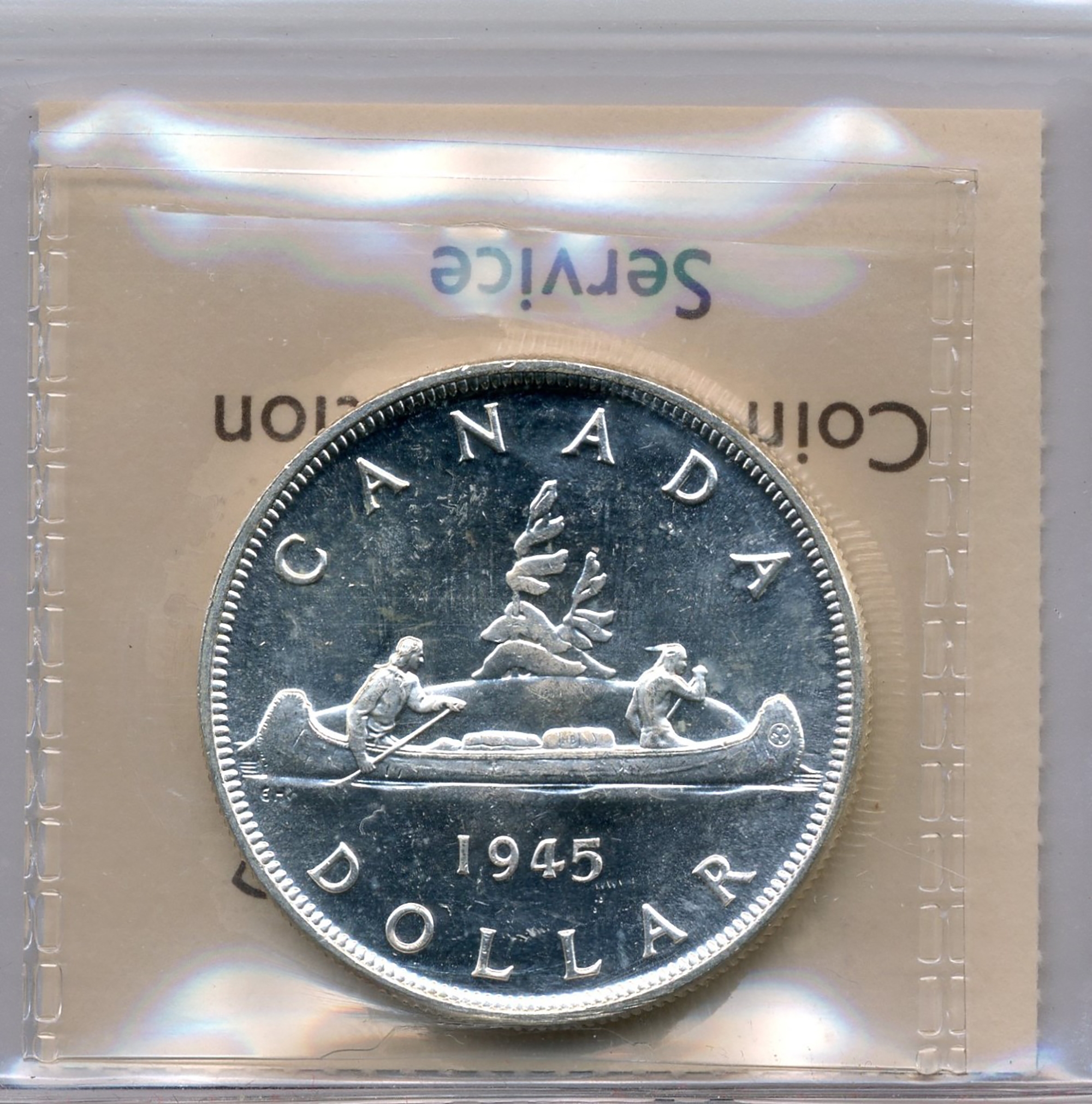 Rare Low-Mintage 1945 Silver Dollar, ICCS Graded Uncirculated MS