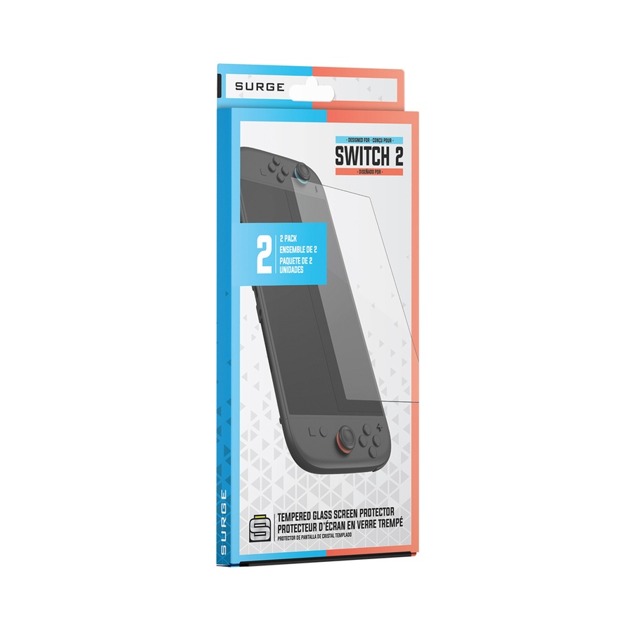 Image 752186_ALTMORE5.jpg, Product 752-186 / Price $39.99, Surge Nintendo Switch 2 Tempered Glass Screen Protector (2-pack) from Surge on TSC.ca's Toys & Hobbies department