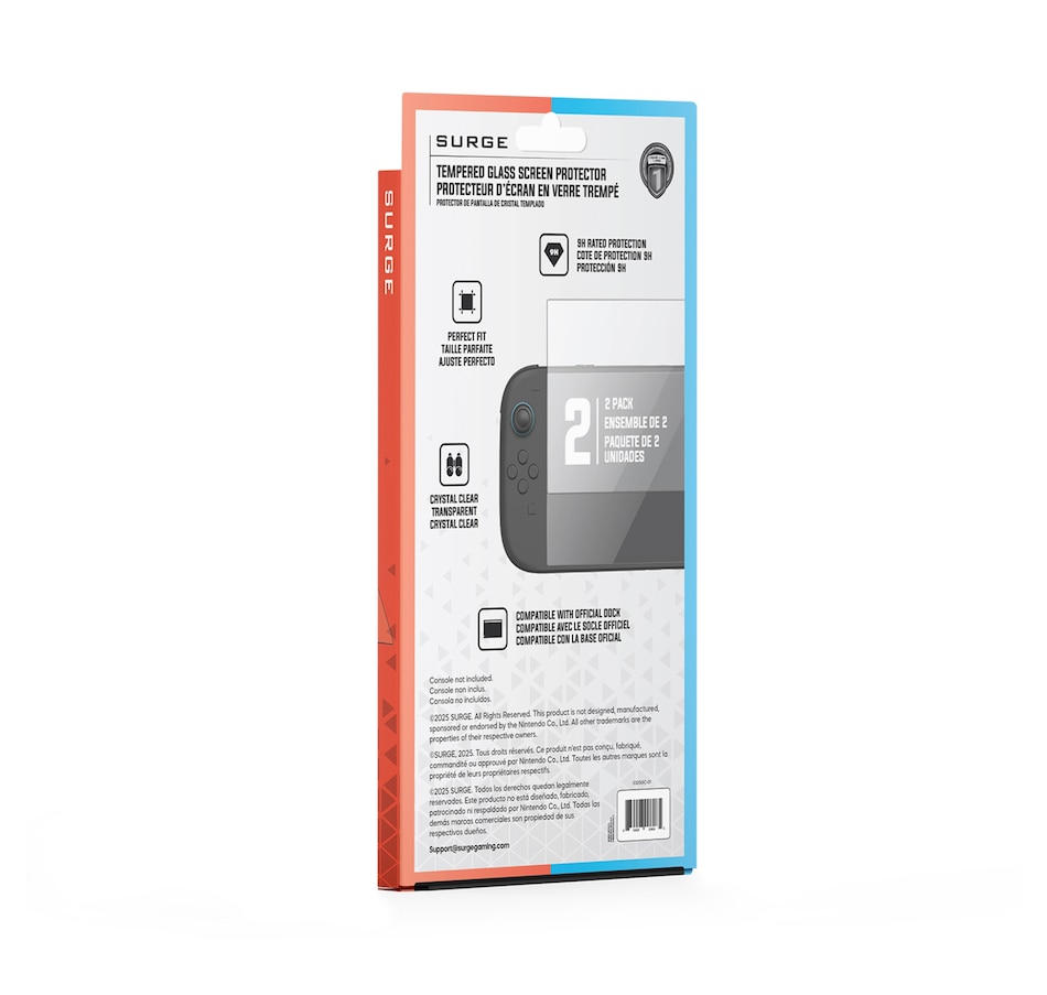 Image 752186_ALTMORE6.jpg, Product 752-186 / Price $39.99, Surge Nintendo Switch 2 Tempered Glass Screen Protector (2-pack) from Surge on TSC.ca's Toys & Hobbies department