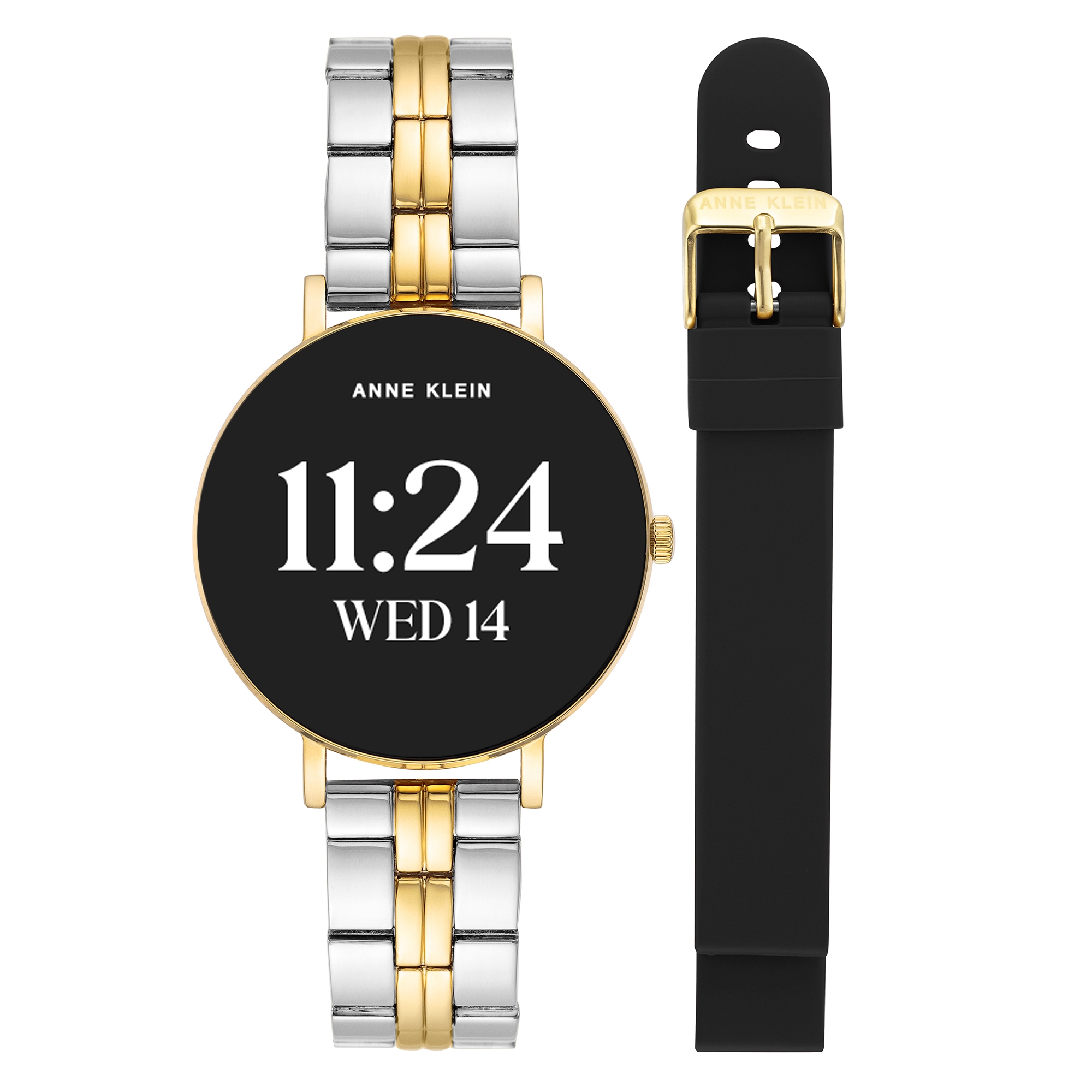 Anne✩.*˚ Anne Klein Women's Bangle Watch and Bracelet Set, Black/Gold Lab
