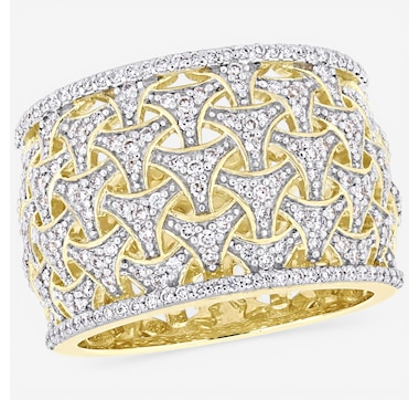 Jewel of a Deal 14K Yellow Gold Diamond Wide Band