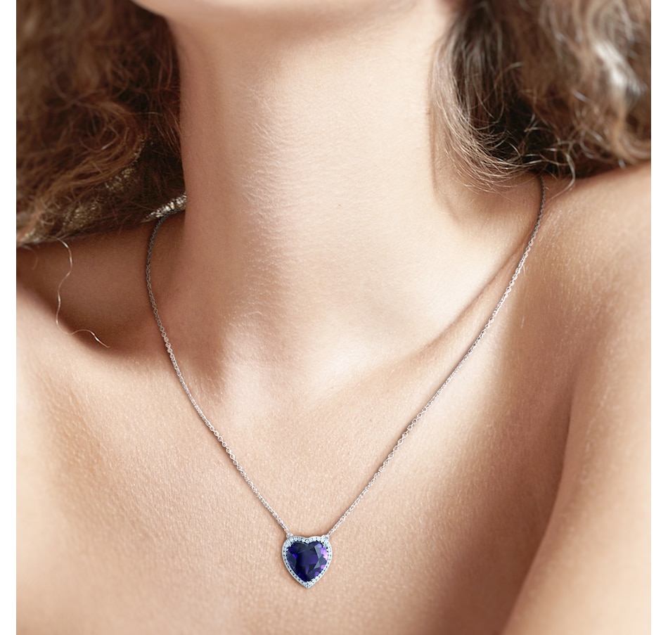 Image 752218_ALTMORE1.jpg, Product 752-218 / Price $1,599.99, Jewel of a Deal White Gold Gemstone And Diamond Heart Pendant Necklace on TSC.ca's Jewellery department