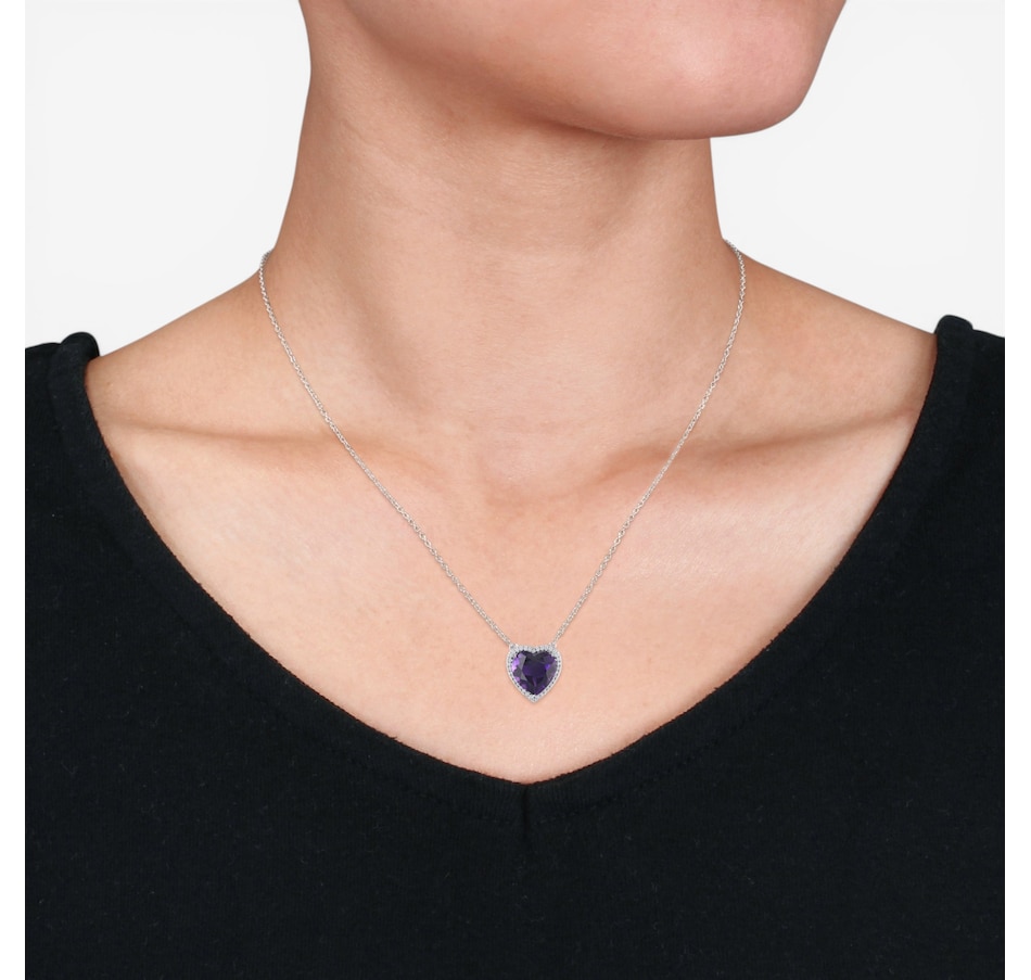 Image 752218_ALTMORE2.jpg, Product 752-218 / Price $1,599.99, Jewel of a Deal White Gold Gemstone And Diamond Heart Pendant Necklace on TSC.ca's Jewellery department