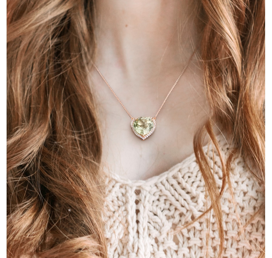 Image 752218_ALTMORE3.jpg, Product 752-218 / Price $1,599.99, Jewel of a Deal White Gold Gemstone And Diamond Heart Pendant Necklace on TSC.ca's Jewellery department