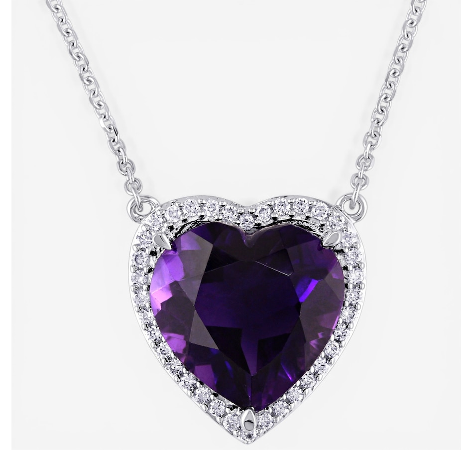 Image 752218_AMY.jpg, Product 752-218 / Price $1,599.99, Jewel of a Deal White Gold Gemstone And Diamond Heart Pendant Necklace on TSC.ca's Jewellery department