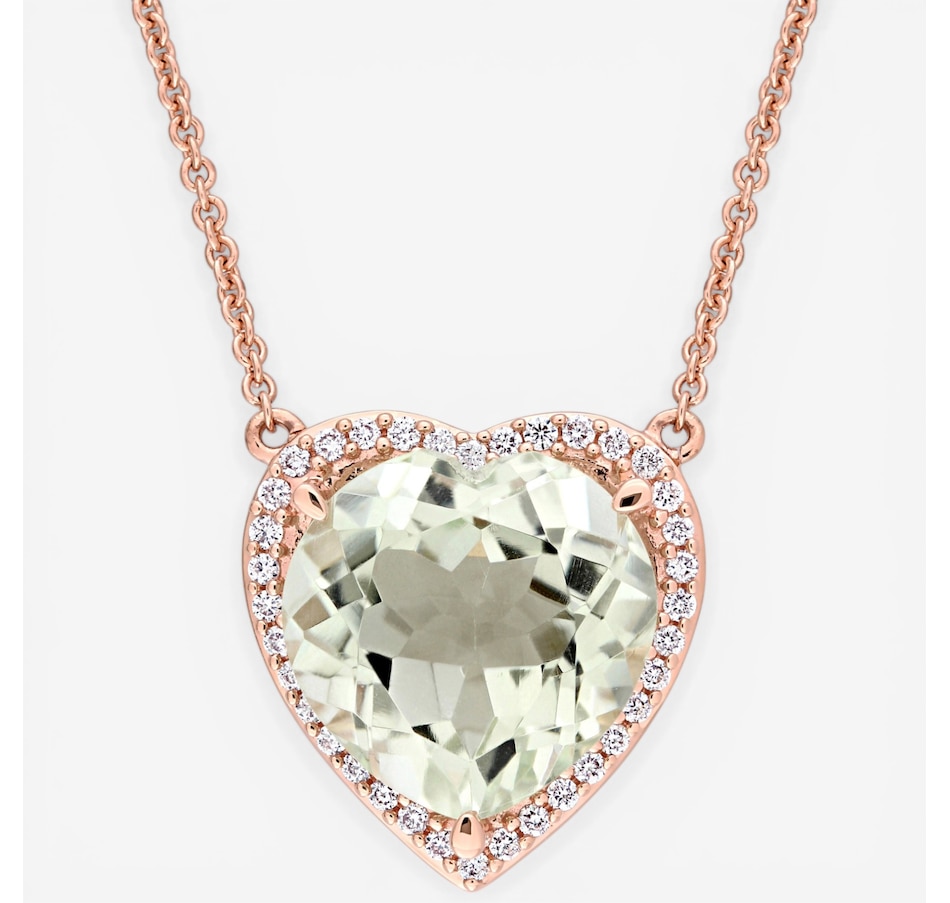 Image 752218_GAM.jpg, Product 752-218 / Price $1,599.99, Jewel of a Deal White Gold Gemstone And Diamond Heart Pendant Necklace on TSC.ca's Jewellery department