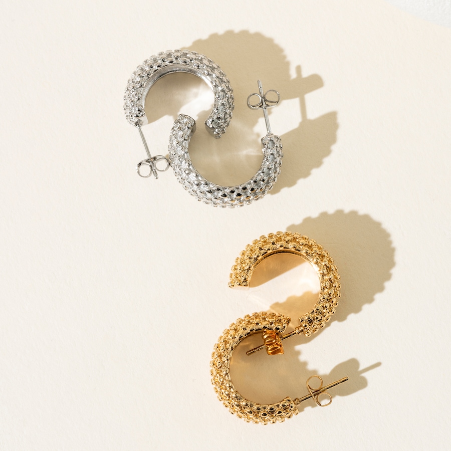 Image 752228_ALTMORE1.jpg, Product 752-228 / Price $59.99, STEELX Puffy Baroque Textured Open Hoop Earrings from Steelx on TSC.ca's Jewellery department