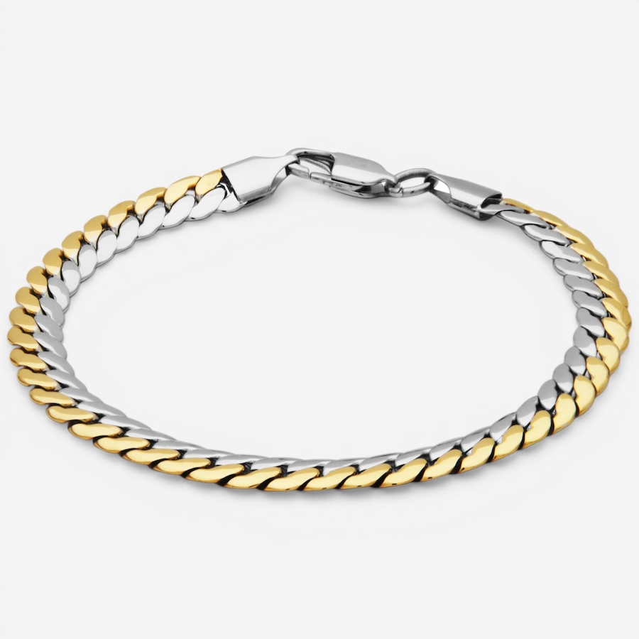 Image 752237_ALTMORE2.jpg, Product 752-237 / Price $59.99, STEELX 18K Yellow Gold Plate Two Tone Curb Chain Bracelet from Steelx on TSC.ca's Jewellery department